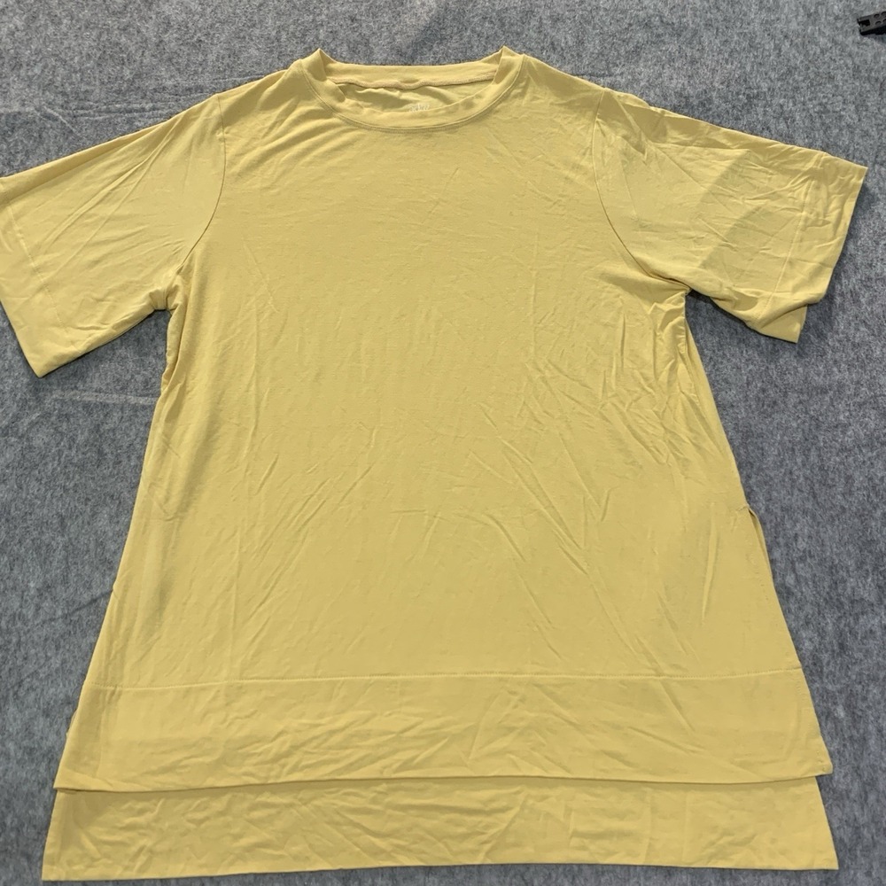 Aday Essentialist Yellow Oversized Slouchy Hi Low Tee Women's T-Shirt - Size S